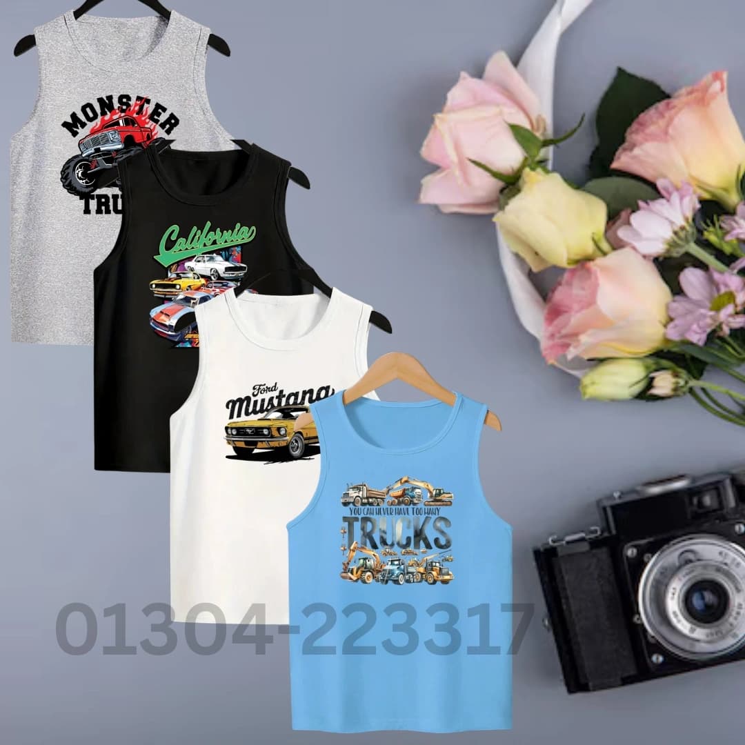Baby Sleeveless T-shirt 4 Pcs Combo