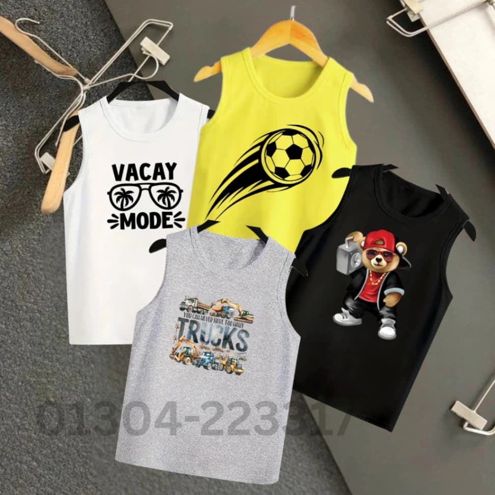 Baby Sleeveless T-shirt 4 Pcs Combo