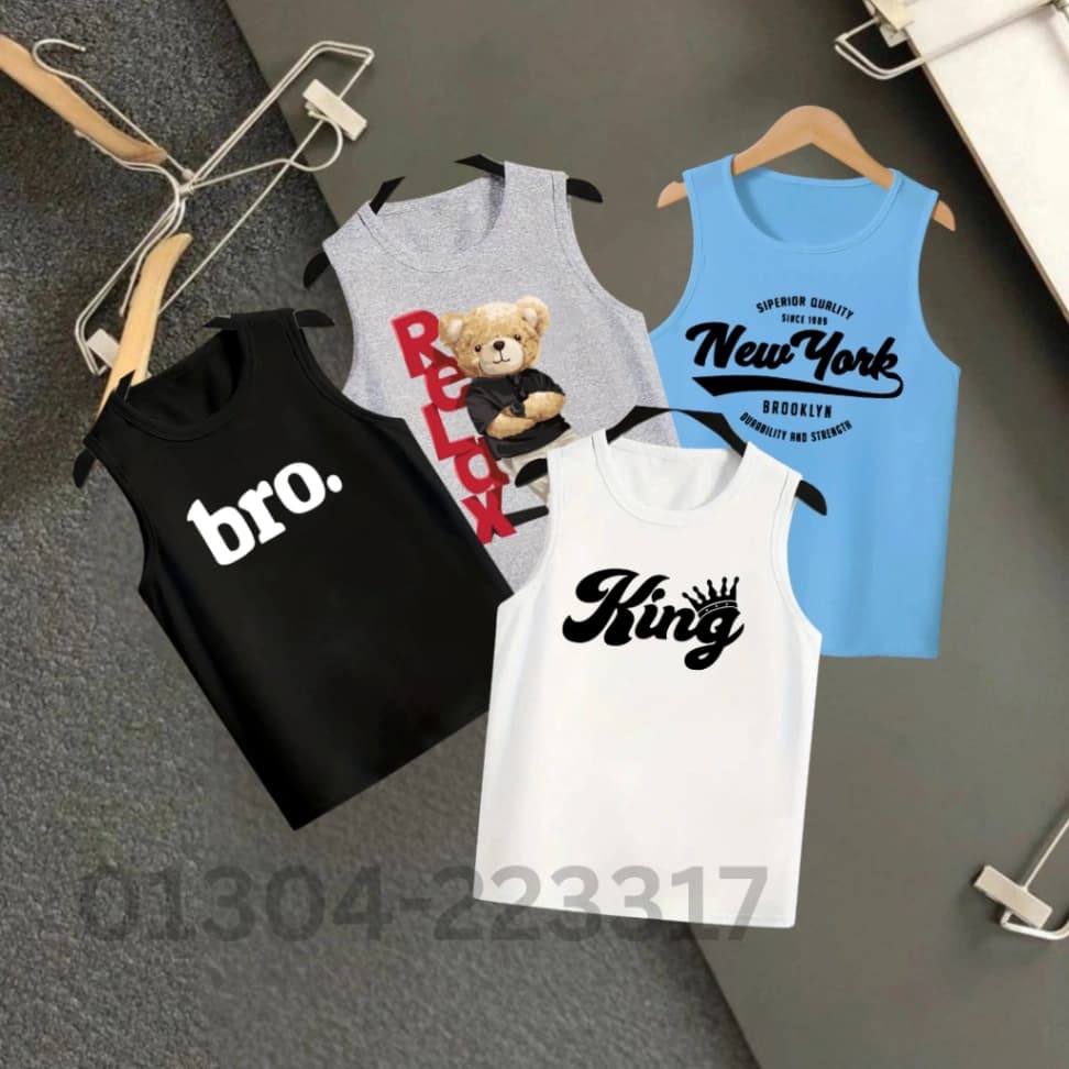 Baby Sleeveless T-shirt 4 Pcs Combo