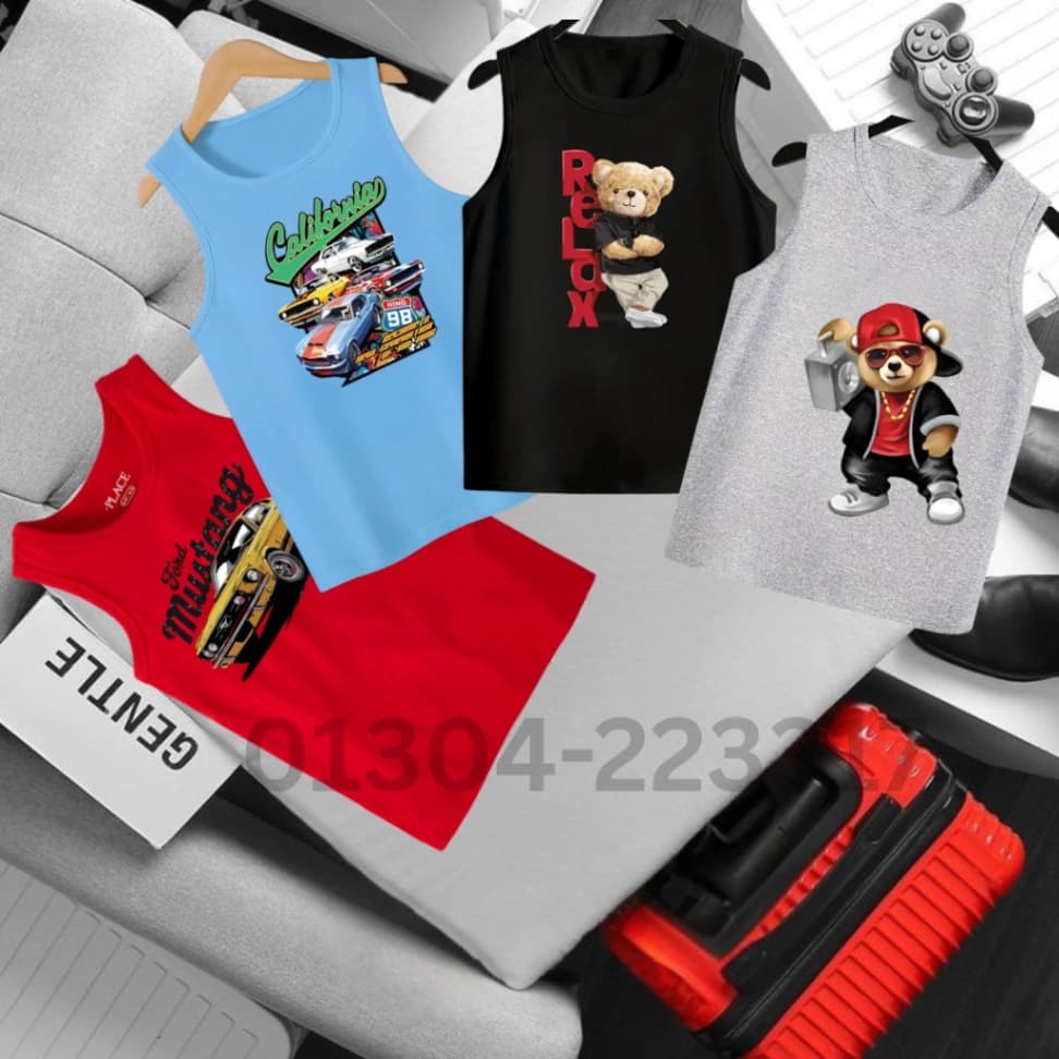 Baby Sleeveless T-shirt 4 Pcs Combo