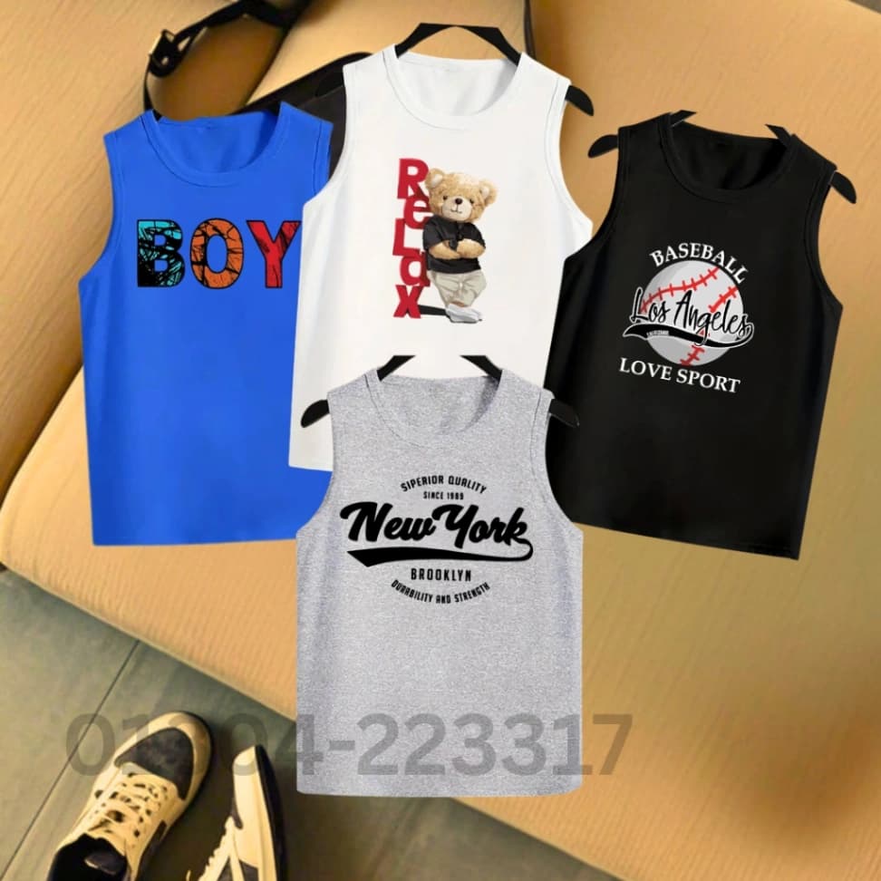 Baby Sleeveless T-shirt 4 Pcs Combo