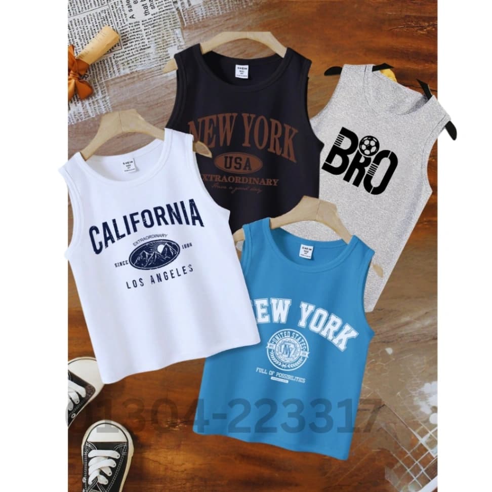 Baby Sleeveless T-shirt 4 Pcs Combo