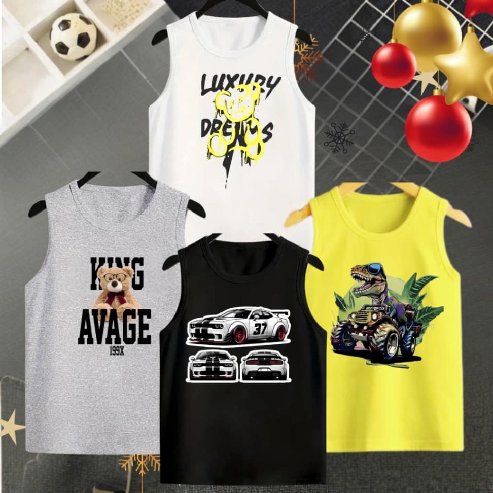 Baby Sleeveless T-shirt 4 Pcs Combo