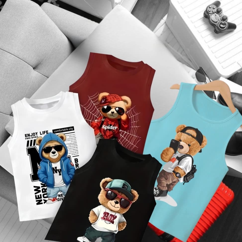 Baby Sleeveless T-shirt 4 Pcs Combo
