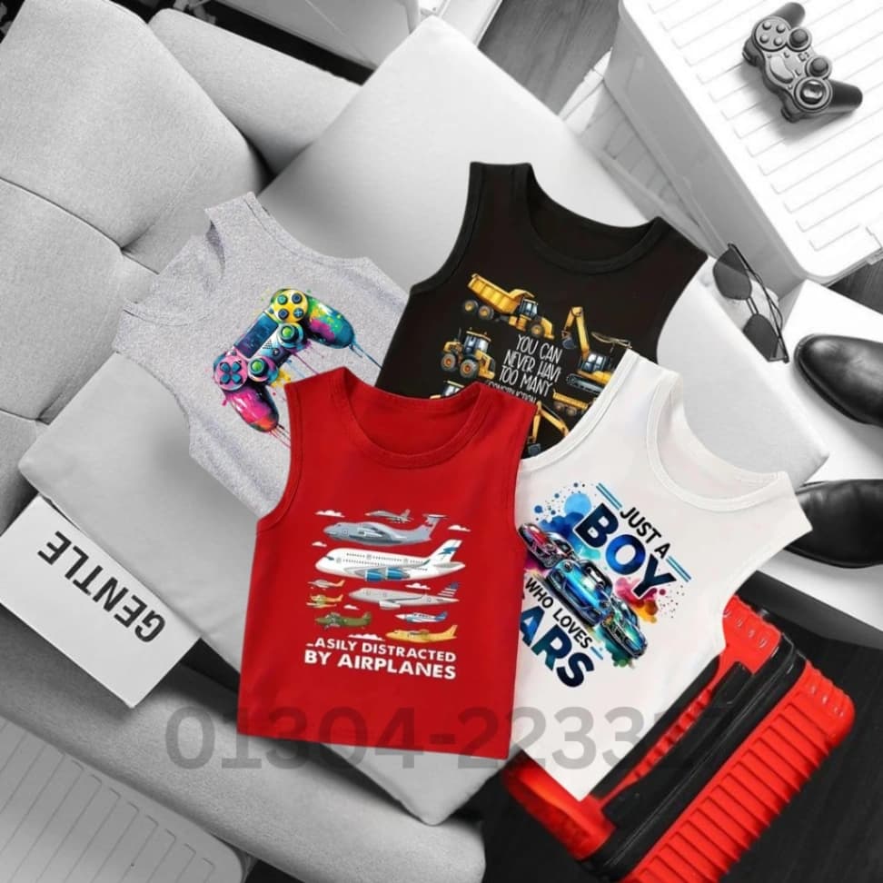 Baby Sleeveless T-shirt 4 Pcs Combo