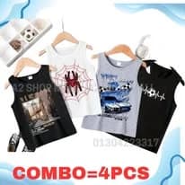 Baby Sleeveless T-shirt 4 Pcs Combo