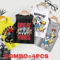 Baby Sleeveless T-shirt 4 Pcs Combo