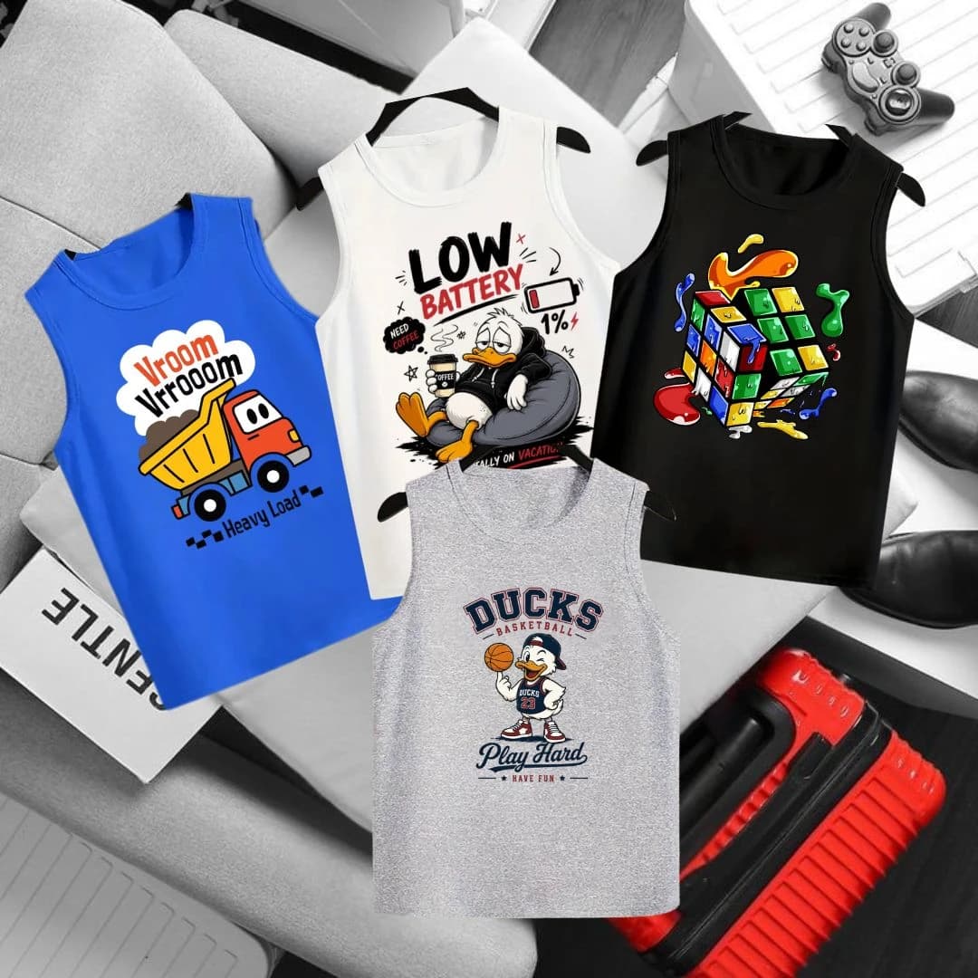 Baby Sleeveless T-shirt 4 Pcs Combo 02