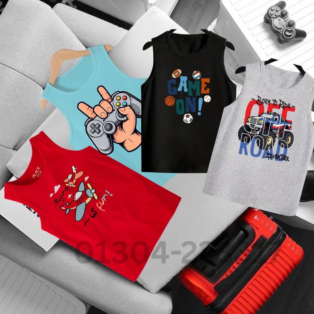 Baby Sleeveless T-shirt 4 Pcs Combo 03