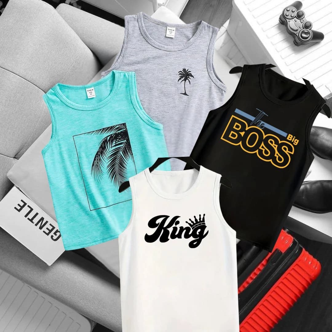 Baby Sleeveless T-shirt 4 Pcs Combo 07