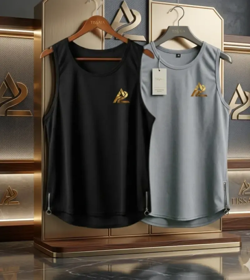 Luxary Tanktop 2PCS COMBO ( BLACK & ASH)