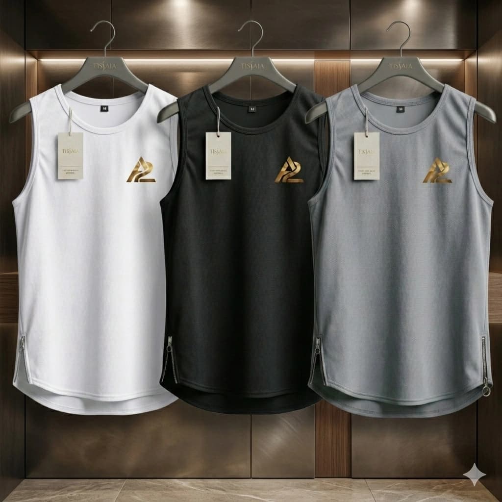 Luxary Tanktop 3 PCS COMBO ( BLACK, WHITE & ASH)