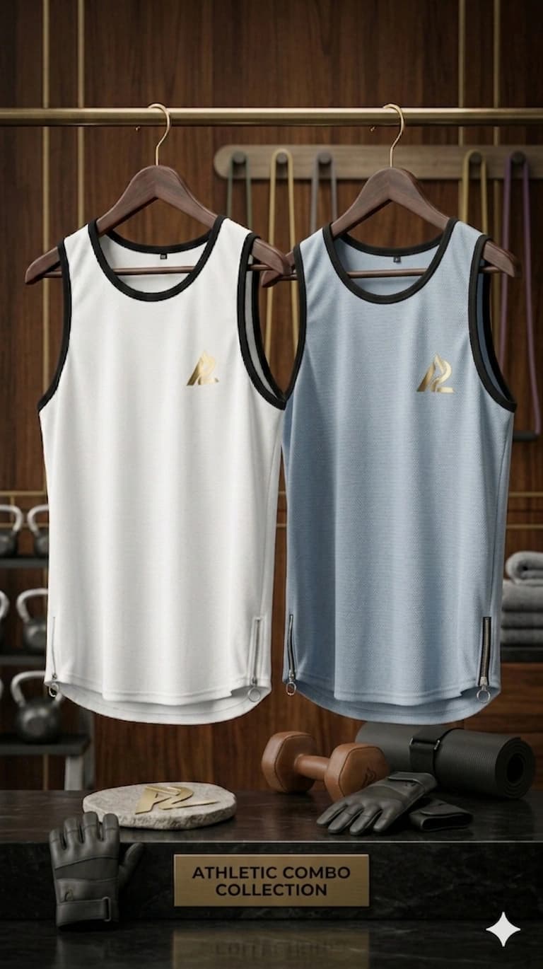 Contrast Tanktop 2PCS Combo ( ASH & WHITE)