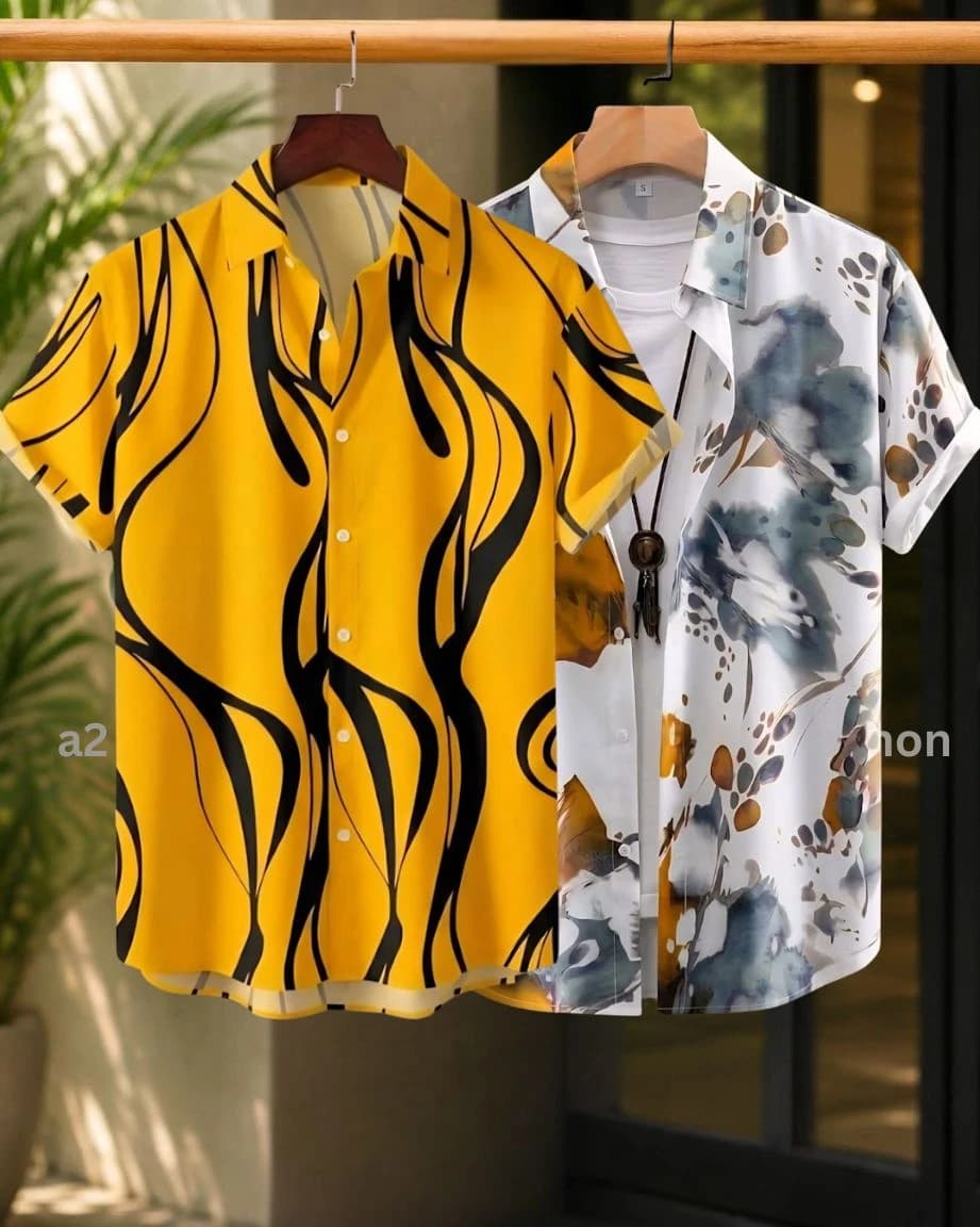 CHINA HALF SHIRT COMBO D3- WHITE & D2- YELLOW
