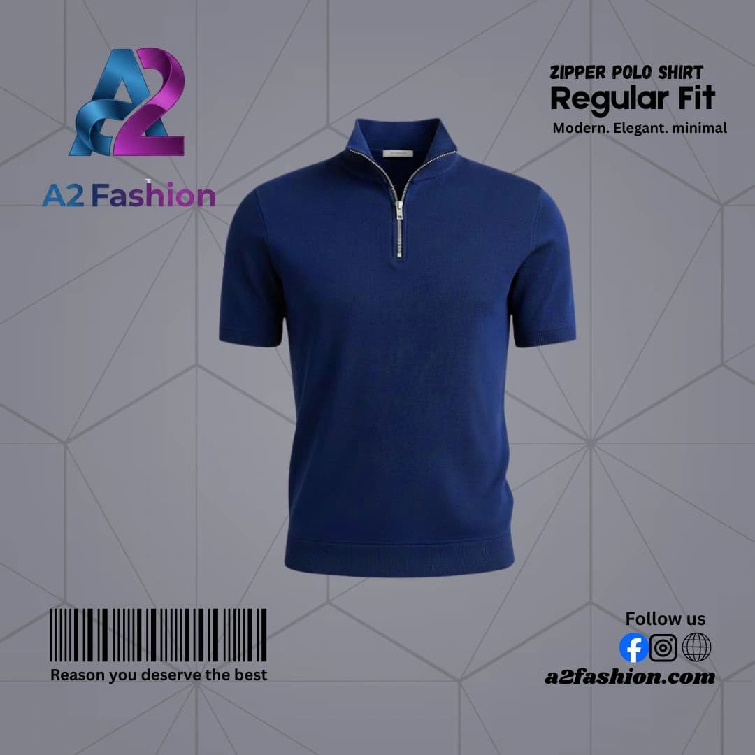 Zipper Polo Shirt - N