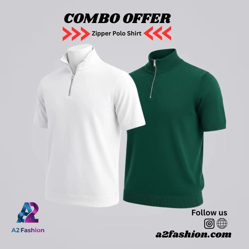 Zipper Polo Shirt 2PCS COMBOO-W & G